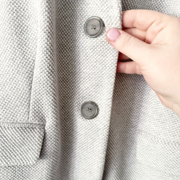 Talbots Aberdeen Knit Blazer Gray Heather Twill Jacket Women's Size 18wp - Picture 6 of 16